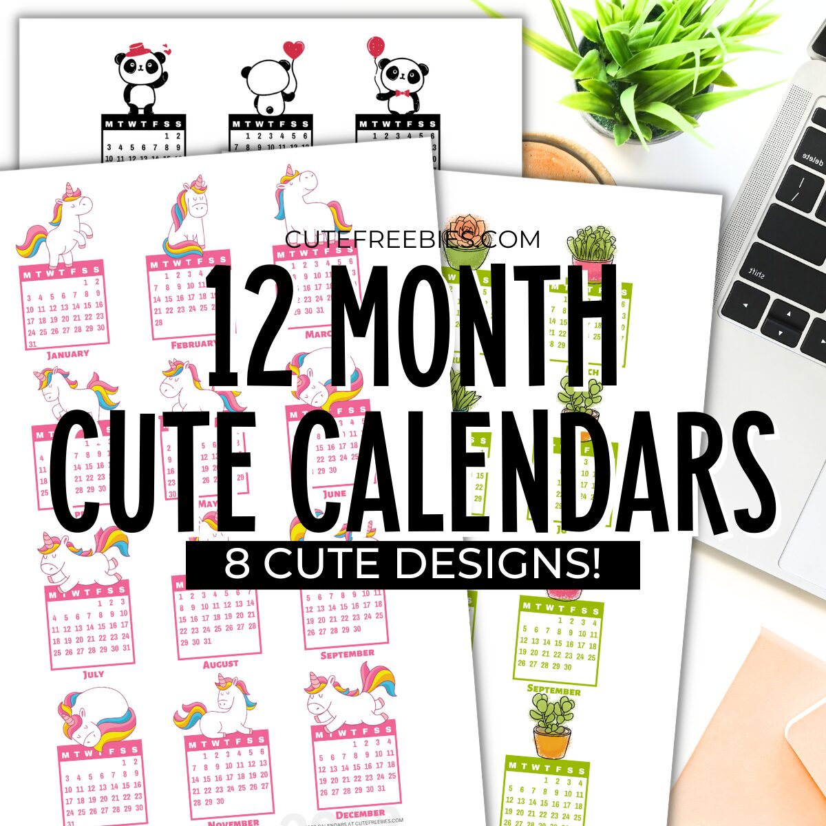 Free Printable 2025 2026 Calendar Stickers - 12 MONTHS CALENDAR - Sunday / Monday start calendar PDF, bullet journal printable calendar for future log or 2024 bullet journal setup. Get your free download now! #cutefreebiesforyou #bulletjournal #bujoideas #freeprintable