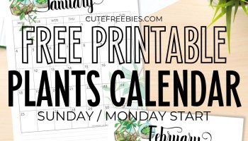 Free Printable 2025 Green Plants Calendar - 12 monthly planners with hanging plants design. #freeprintable #cutefreebiesforyou #2025