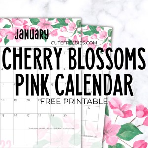 Free Printable 2023 Cherry Blossoms Pink Calendar - monthly calendar PDF with sakura flowers or cherry blossoms #freeprintable #cutefreebiesforyou #sakura #cherryblossoms