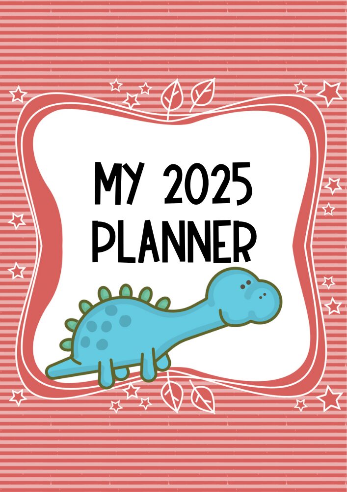 FREE Dinosaurs Monthly Calendar for 2025! Super cute dinosaur calendar printable with dinosaurs to make you smile each day. #freeprintable #printableplanner #jurassicworld #cutefreebiesforyou