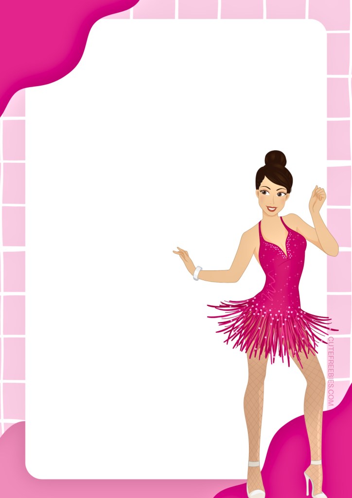 Free pink fashion girls printable notepads - Barbie pink borders with dolls #cutefreebiesforyou #pink #Barbie #freeprintable