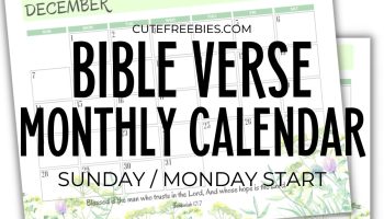 Bible Verse Calendar For 2025! Free printable 2025 calendar with Bible verses for your inspiration. Free download now! #freeprintable #cutefreebies #Bibleverseoftheday