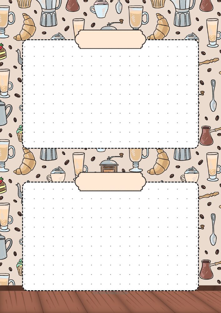 Free printable monthly dashboard currently page PDF template with coffee theme