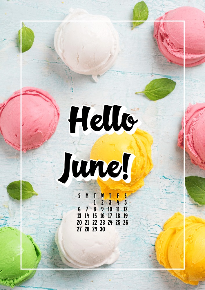 JUNE 2021 Bullet Journal Printable - free cover page with calendar #bulletjournal #planneraddict #cutefreebiesforyou