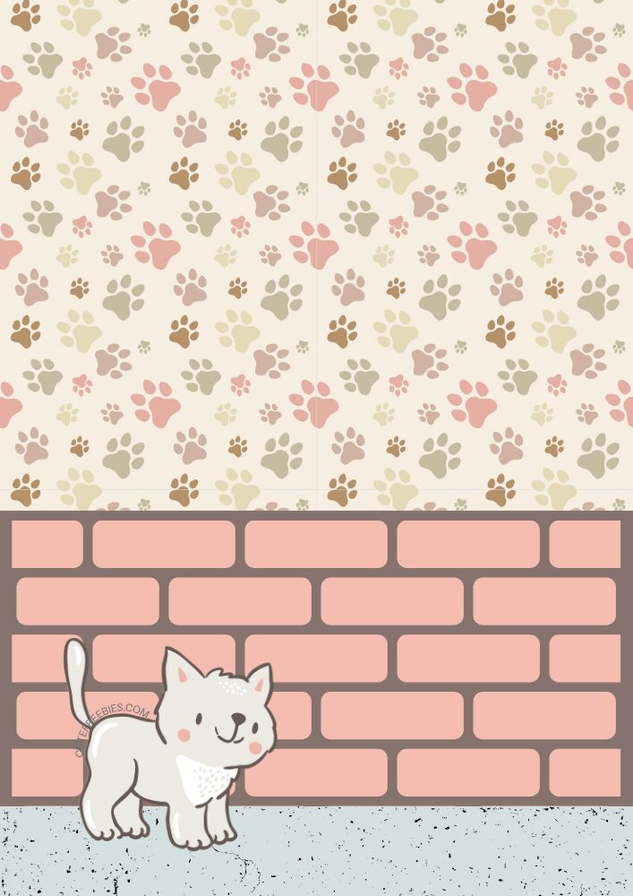 Free printable bullet journal PDF template with cute cozy cat theme