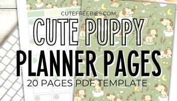 Free Cute Puppy Dog Printable Planner Template - bullet journal printable template, monthly planner, free PDF download #cutefreebiesforyou #freeprintable #doglover #planneraddict