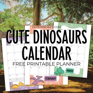 FREE Dinosaurs Monthly Calendar for 2024 2025! Super cute dinosaur calendar printable with dinosaurs to make you smile each day. #freeprintable #printableplanner #jurassicworld #cutefreebiesforyou
