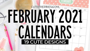 Free Printable FEBRUARY 2021 Calendar - Get your free download now! #cutefreebiesforyou #freeprintable