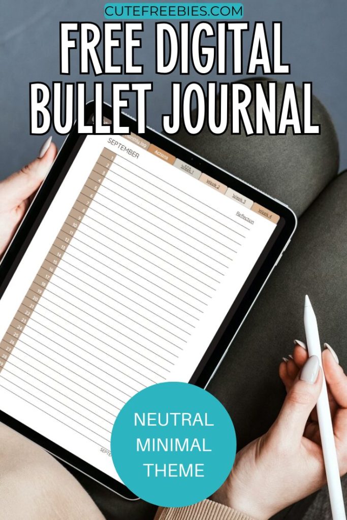 Free Digital Bullet Journal Template - future log, monthly log, weekly log, daily log template #cutefreebiesforyou #digitalplanner #bulletjournal