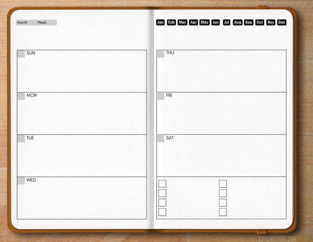 Free Digital Weekly Planner Template - pdf download free digital planner monthly and weekly template #cutefreebiesforyou #digitalplanner