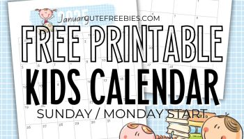 2025 2026 Calendar For Kids - Free Printable Cute Calendar For School Children #cutefreebiesforyou #backtoschool