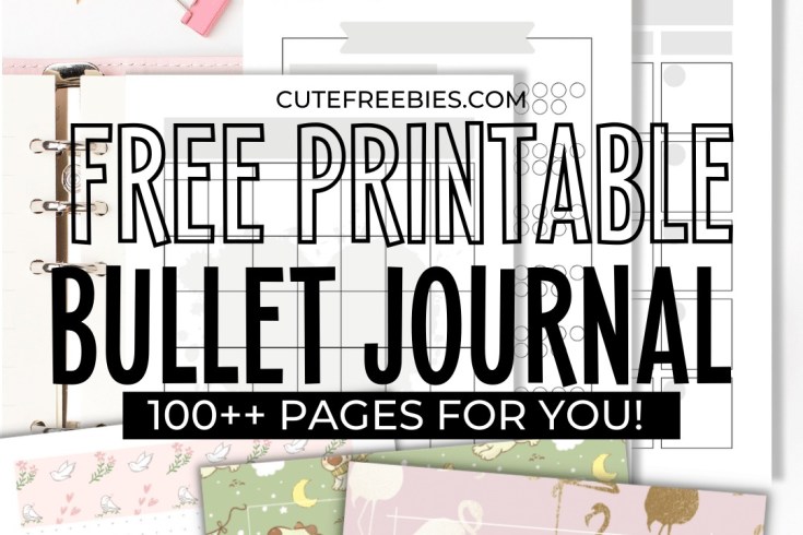 Free Printable Bullet Journal Template - Black and white planner pages, colorful bujo pages #freeprintable #cutefreebiesforyou #bulletjournal #bujoinspiration #planneraddict