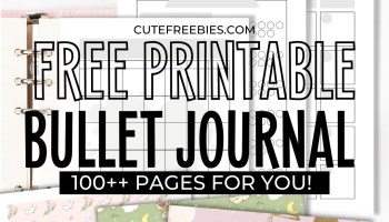 Free Printable Bullet Journal Template - Black and white planner pages, colorful bujo pages #freeprintable #cutefreebiesforyou #bulletjournal #bujoinspiration #planneraddict