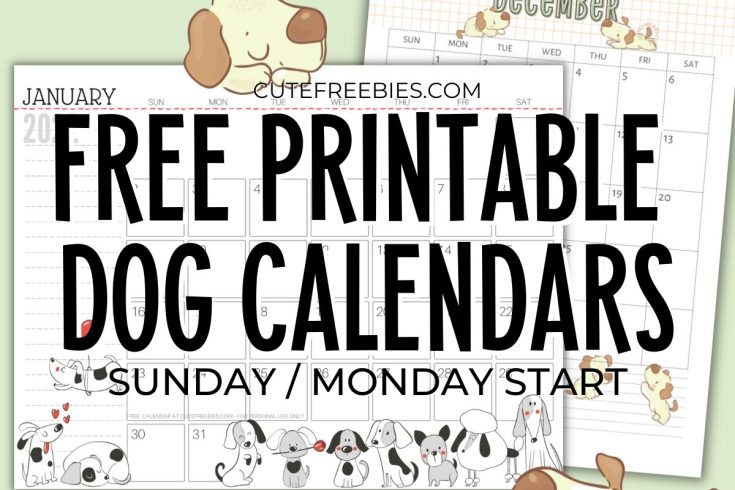 Free Printable 2025 Cute Dog Calendar PDF - 2025 monthly calendar planner with cute puppies. Free calendar for dog lovers. Get your PDF download now! #freeprintable #doglover #cutefreebiesforyou