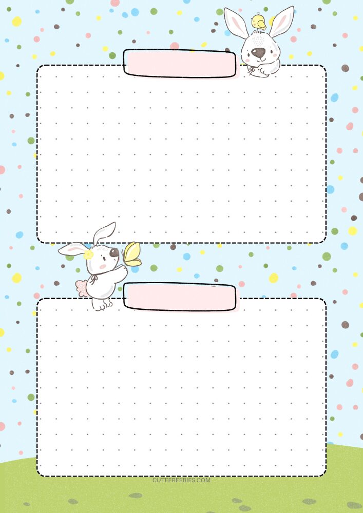 Free printable cute bullet journal monthly dashboard - monthly planner template PDF with cute bunnies theme #cutefreebiesforyou #printableplanner #freeprintable #bulletjournal