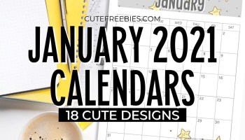 Free Printable JANUARY 2021 Calendar - Get your free download now! #cutefreebiesforyou #freeprintable