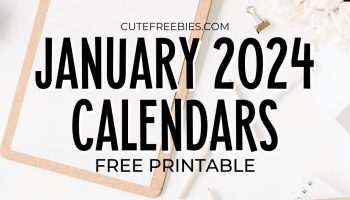 Free Printable JANUARY 2024 Calendar - Get your free download now! #cutefreebiesforyou #freeprintable