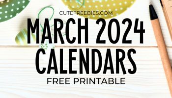 Free Printable MARCH 2024 Calendar - Get your free download now! #cutefreebiesforyou #freeprintable