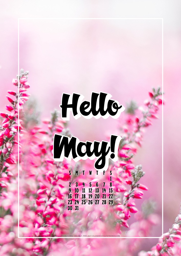MAY 2021 Bullet Journal Printable - free cover page with calendar #bulletjournal #planneraddict #cutefreebiesforyou