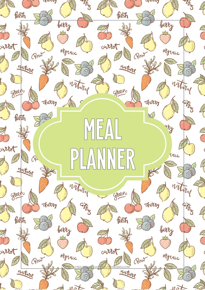 Free Printable Meal Planner Template - bullet journal printable template, monthly planner, free PDF download #cutefreebiesforyou #freeprintable #planneraddict