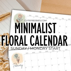 2026 Minimalist floral calendar -2026 monthly planner with simple floral line design #cutefreebiesforyou #freeprintable