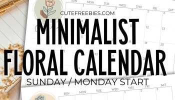 2026 Minimalist floral calendar -2026 monthly planner with simple floral line design #cutefreebiesforyou #freeprintable