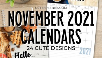 Free Printable NOVEMBER 2021 Calendar - Get your free download now! #cutefreebiesforyou #freeprintable