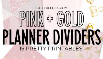 Free Printable Pink And Gold Planner Printable Dividers - 12 binder covers, blush pink or rose gold planner printables #freeprintable #cutefreebiesforyou #pink #rosegold #blush #planneraddict #diyplanner