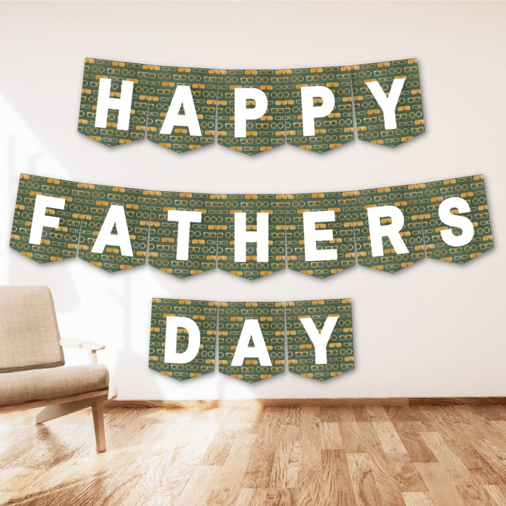 Happy Fathers Day Banner - free printable Fathers day bunting letters #cutefreebiesforyou #freeprintable #FathersDay
