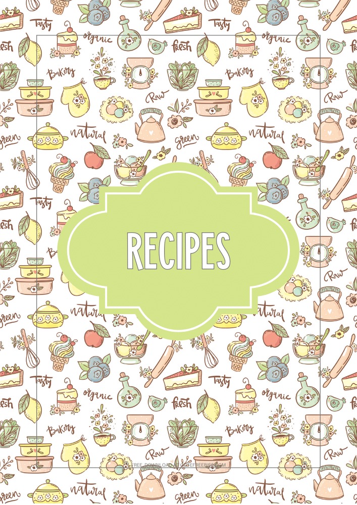 Free Printable Recipe Binder Divider - bullet journal printable template, monthly planner, free PDF download #cutefreebiesforyou #freeprintable #planneraddict