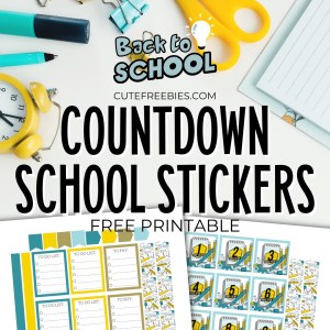 Free countdown school planner stickers - free printable back to school planner stickers #cutefreebiesforyou #plannerstickers #backtoschool