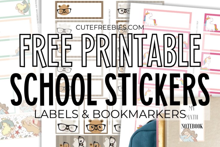 Free Printable School Stickers And Labels! Cute character stickers for boys and girls, perfect for labeling books and notebooks. Free download now! #backtoschool #printablestickers #schoolstickers #cutefreebiesforyou #freeprintable