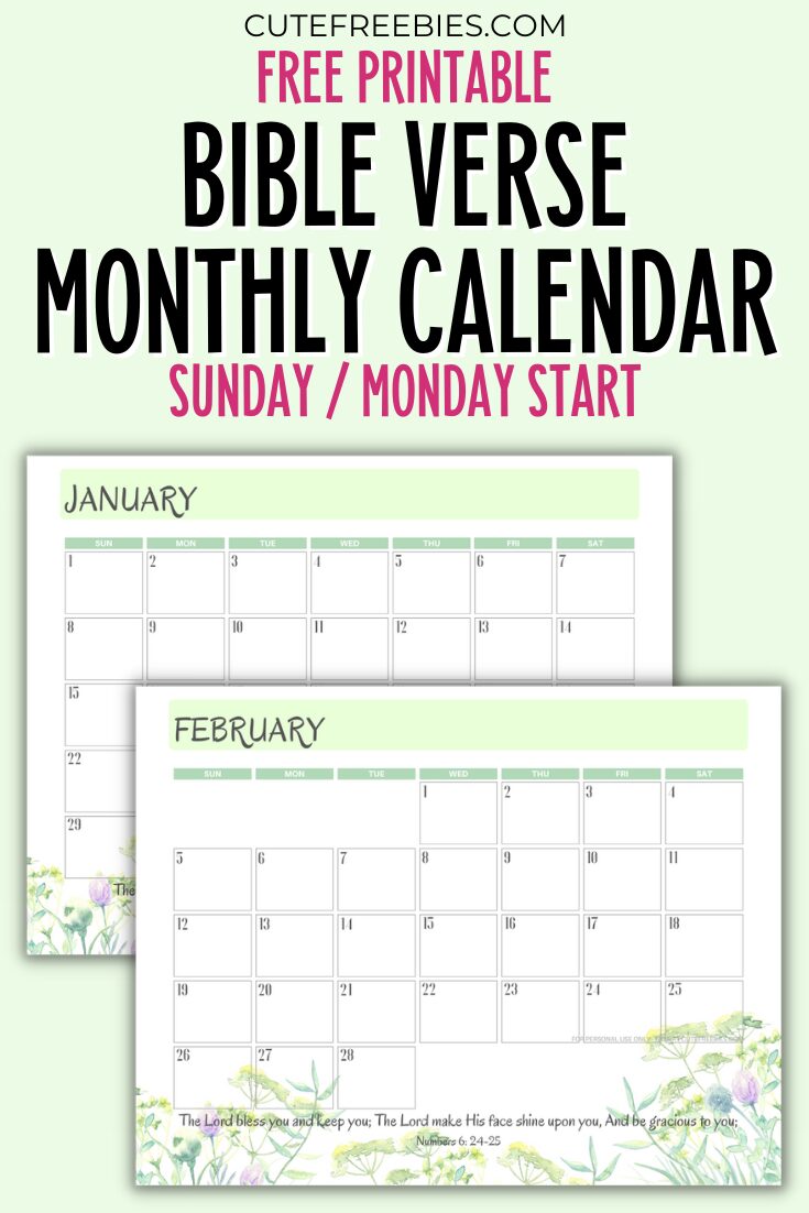 Bible Verse Calendar For 2025! Free printable 2025 calendar with Bible verses for your inspiration. Free download now! #freeprintable #cutefreebies #Bibleverseoftheday
