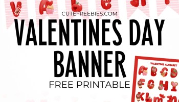 Valentines Day Banner / Bunting Letters - free printable Valentines day decorations and more Valentine printables #valentinesday #freeprintable #cutefreebiesforyou