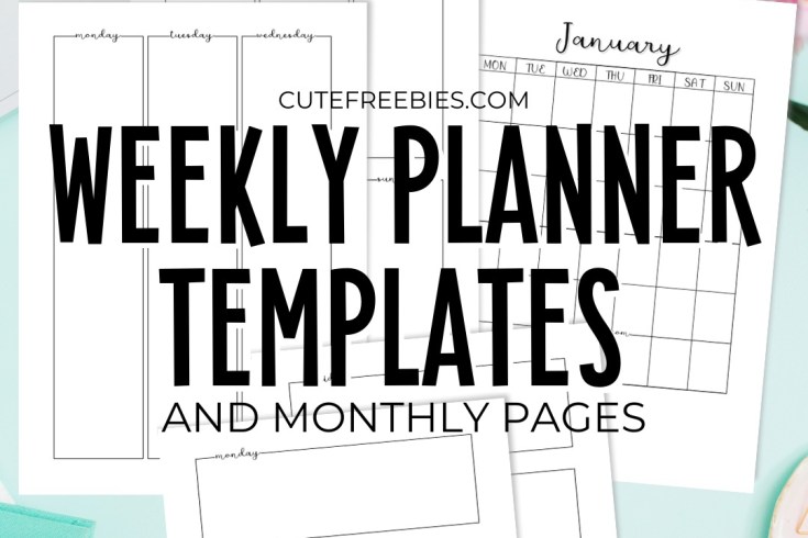 Weekly planner template - free printable PDF with monthly pages Sunday start or Monday start weekly planner #cutefreebiesforyou #freeprintable SEE PREVIOUS POST TO DOWNLOAD THE PDF FILE