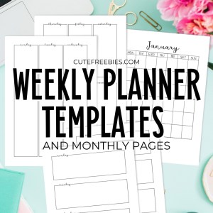 Weekly planner template - free printable PDF with monthly pages Sunday start or Monday start weekly planner #cutefreebiesforyou #freeprintable SEE PREVIOUS POST TO DOWNLOAD THE PDF FILE
