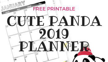 2019 Free Printable Planner Wth Cute Pandas! Black and white planner with 2019 calendar in two pages. Get you free download now! #freeprintable #printableplanner #cutefreebies