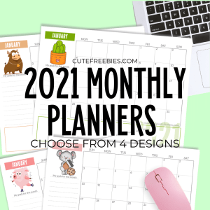 Free Printable 2021 Monthly Planner Template - PDF calendar for 2021, year of the ox calendar #freeprintable #cutefreebiesforyou
