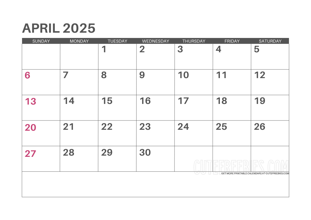 April 2025 monthly planner #2025calendar #cutefreebiesforyou - SEE PREVIOUS POST TO DOWNLOAD THE COMPLETE 2025 CALENDAR PLANNER