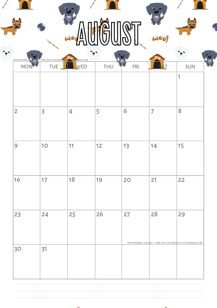 August 2021 calendar cute free printable monthly planner. Click the previous post to download the PDF file. #printablesandinspirations