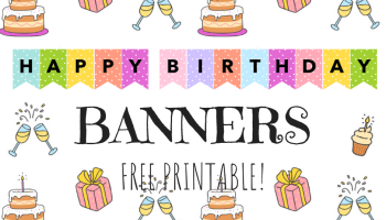 Colorful Happy Birthday Banners / Buntings - Free Printable! Cute happy birthday decorations for your kids party. Grab your free party banners now! #freeprintable #partyideas #happybirthday
