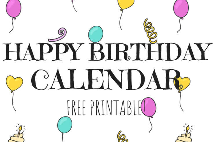 FREE Happy Birthday Calendar And Poster Announcement For Your Classroom Or Workplace! Happy Birthday images in your free 2019 calendar to celebrate this special day. #freeprintable #happybirthday