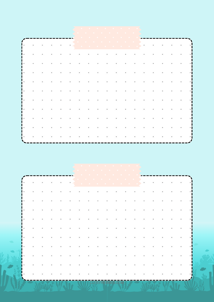 Free printable monthly dashboard currently page PDF template with underwater theme