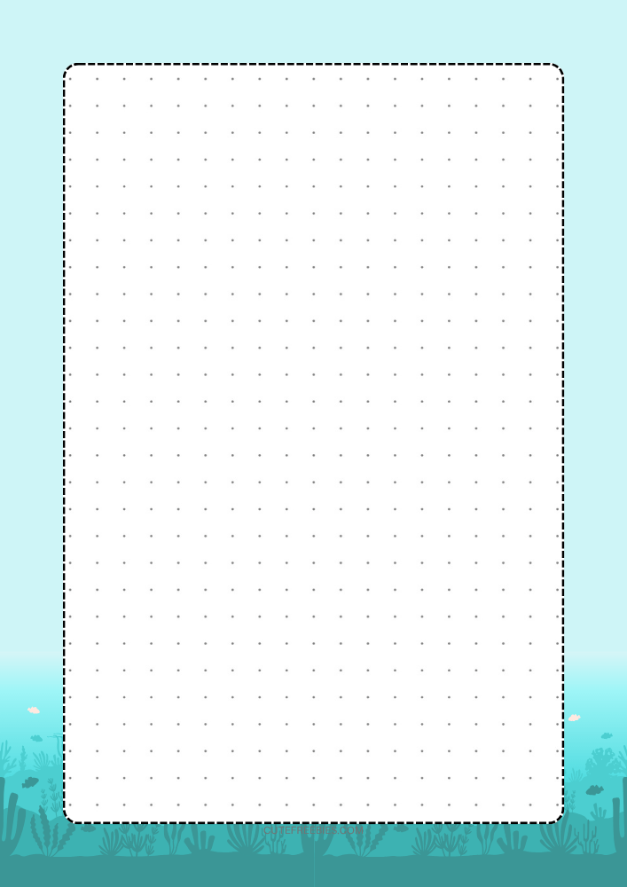 Free printable dot grid journal PDF template with sea theme