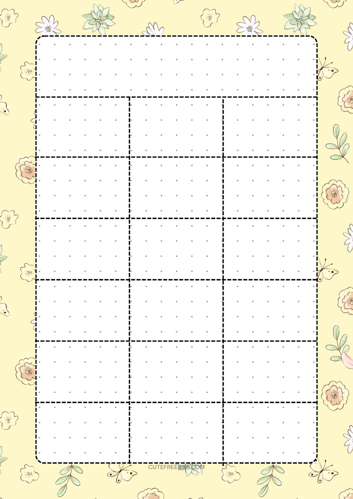 Free printable monthly bullet journal - monthly planner template PDF with cute llama floral yellow theme #cutefreebiesforyou #printableplanner #freeprintable #bulletjournal #llama