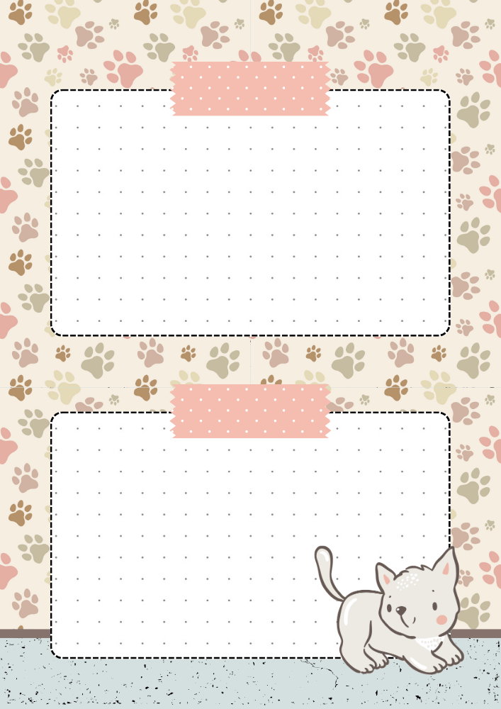 Free printable monthly dashboard currently page PDF template with cozy cat theme