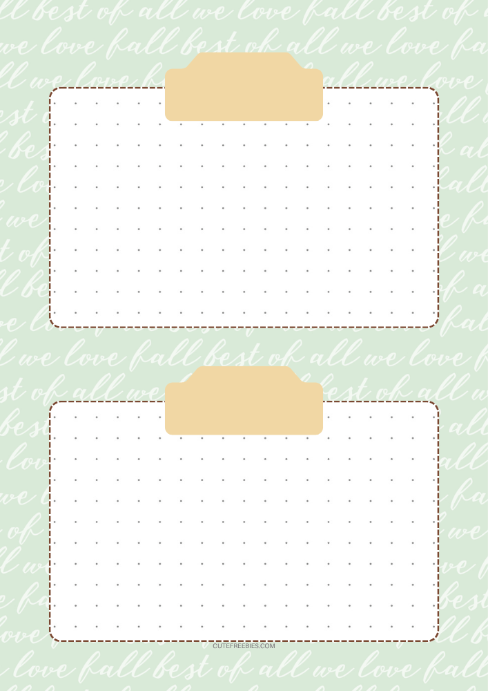 Free printable bullet journal PDF template with fall theme