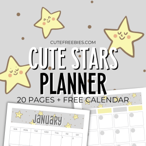 Yellow And Gray Planner Calendar - free printable #cutefreebiesforyou #freeprintable