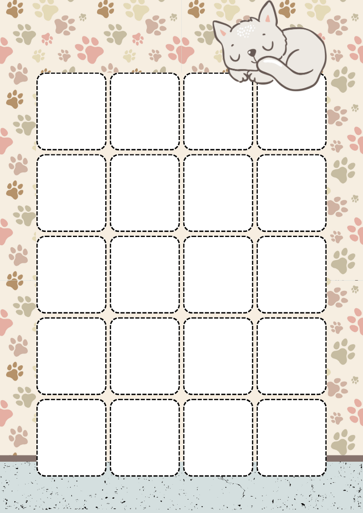Free printable monthly calendar spread PDF template with cozy cat theme
