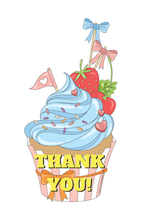 Free Cute Cupcake Thank You Cards - Printable! DIY Party ideas, free printable thank you cards you can download for free! #freeprintable #homemadecards #cutefreebies